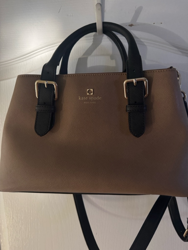 Kate Spade Cove Street Color Block Dune And Black Handbag